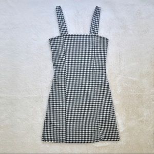 Bershka Black & White Gingham Mini Dress (X-Small)